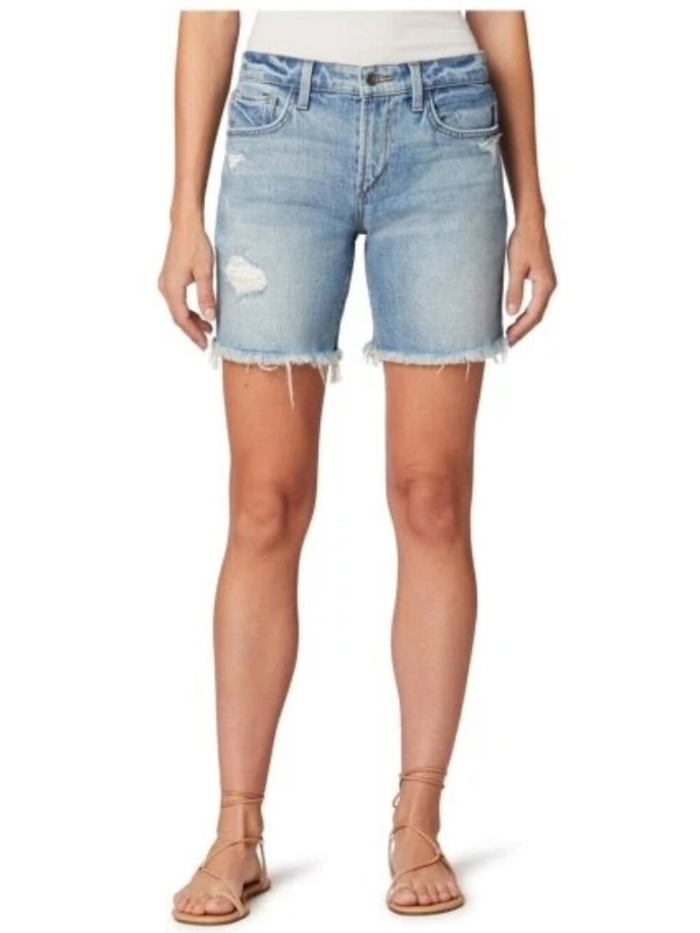Joe's Jeans The Lara Ripped Denim Bermuda Shorts Color: Indiana  Size: 25